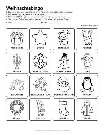 Vorschau: Weihnachtsbingo: Bilderkarte 6 von 8