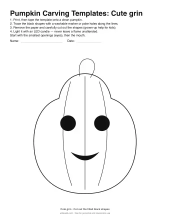Preview of Pumpkin Carving Templates: Cute grin