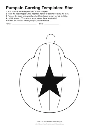Preview of Pumpkin Carving Templates: Star