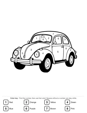 Side view of a rounded vintage car with chrome bumpers, running boards, whitewall tires, and a driver visible through the open window