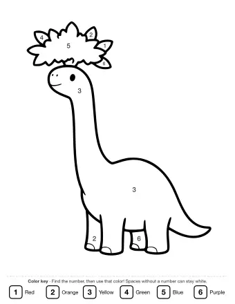 Line drawing of a Brachiosaurus with a long neck reaching upward toward a leafy tree branch.