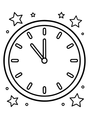 Une horloge avec des aiguilles indiquant midi, signifiant le début de la nouvelle année.
