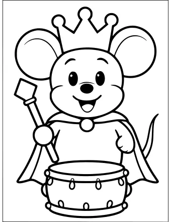 Line art of the Mouse King for colouring