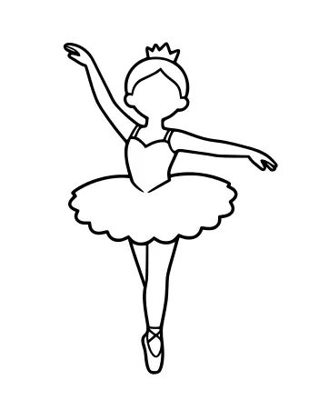 Line art of the Sugar Plum Fairy for colouring